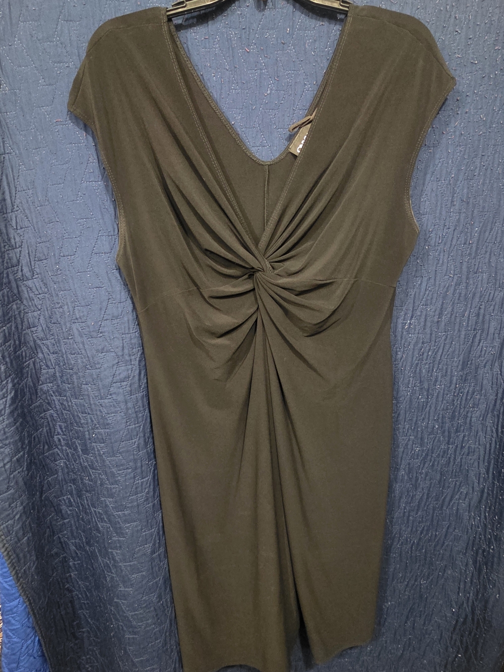 Onyx Nite Olive Twist-Front Midi Dress